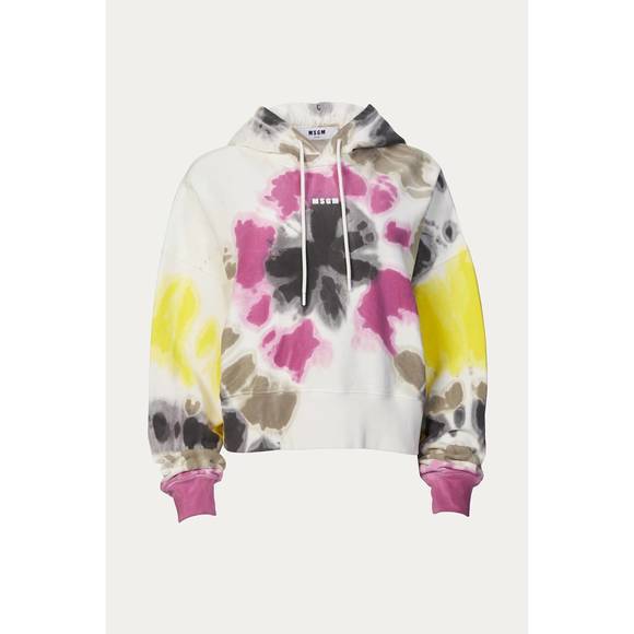 NEW MSGM tie-dye hoodie in white multi - Picture 3 of 3